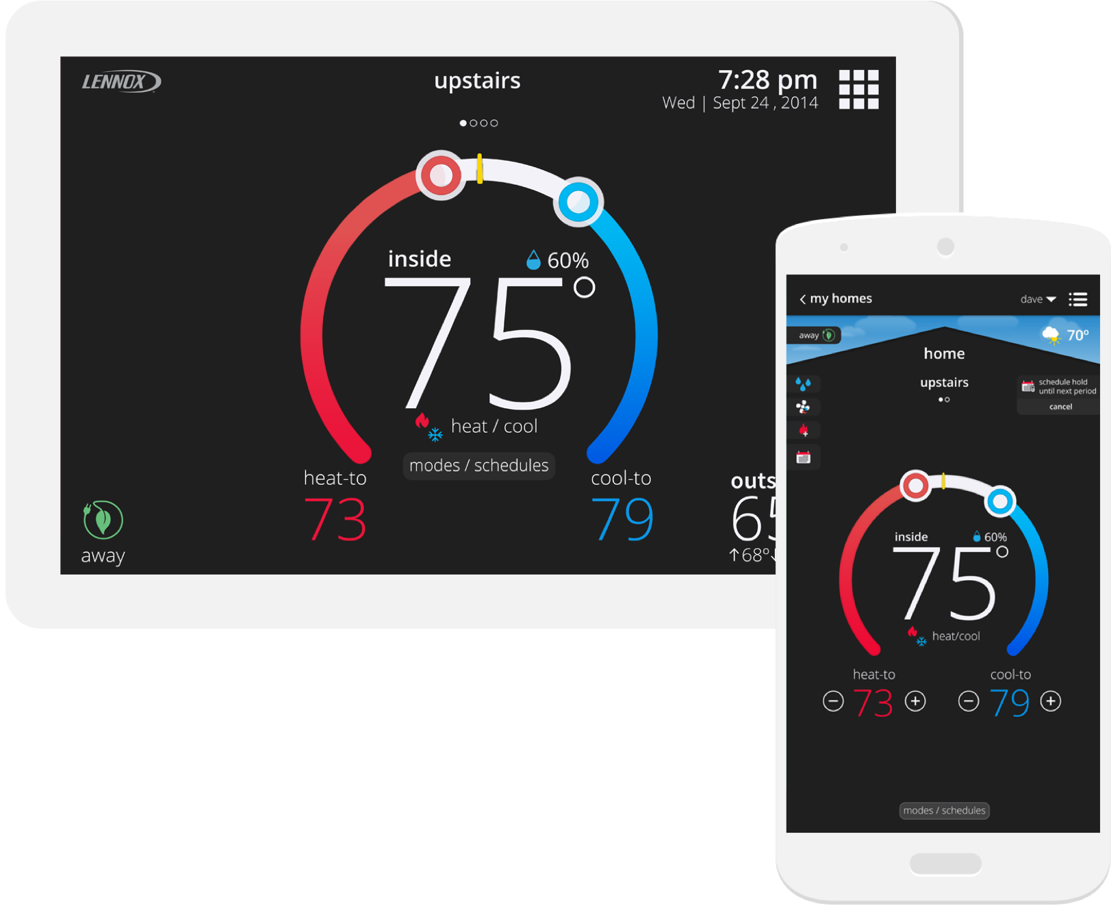 Lennox iComfort S30 Thermostat on Android and iOS