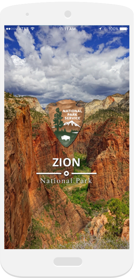 Launch screen for A Tour of Zion on iOS